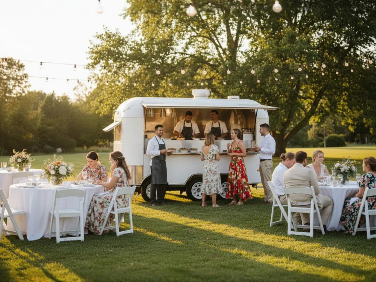 PremierPlus street food van at a weddings event