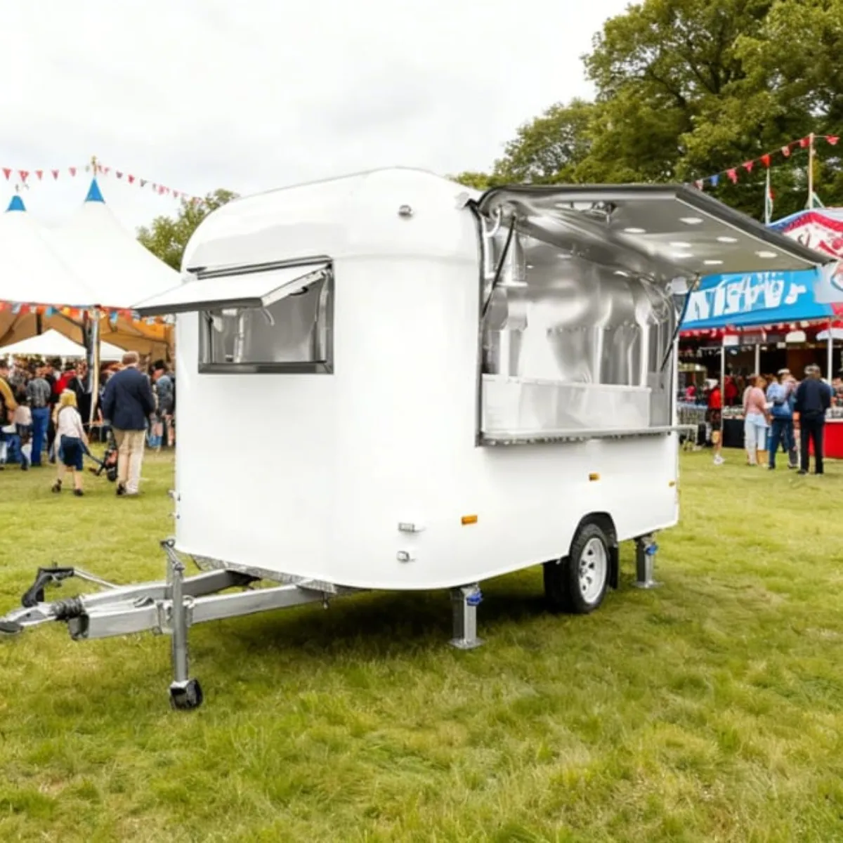 PremierPlus street food catering van serving fresh burgers from the hatch
